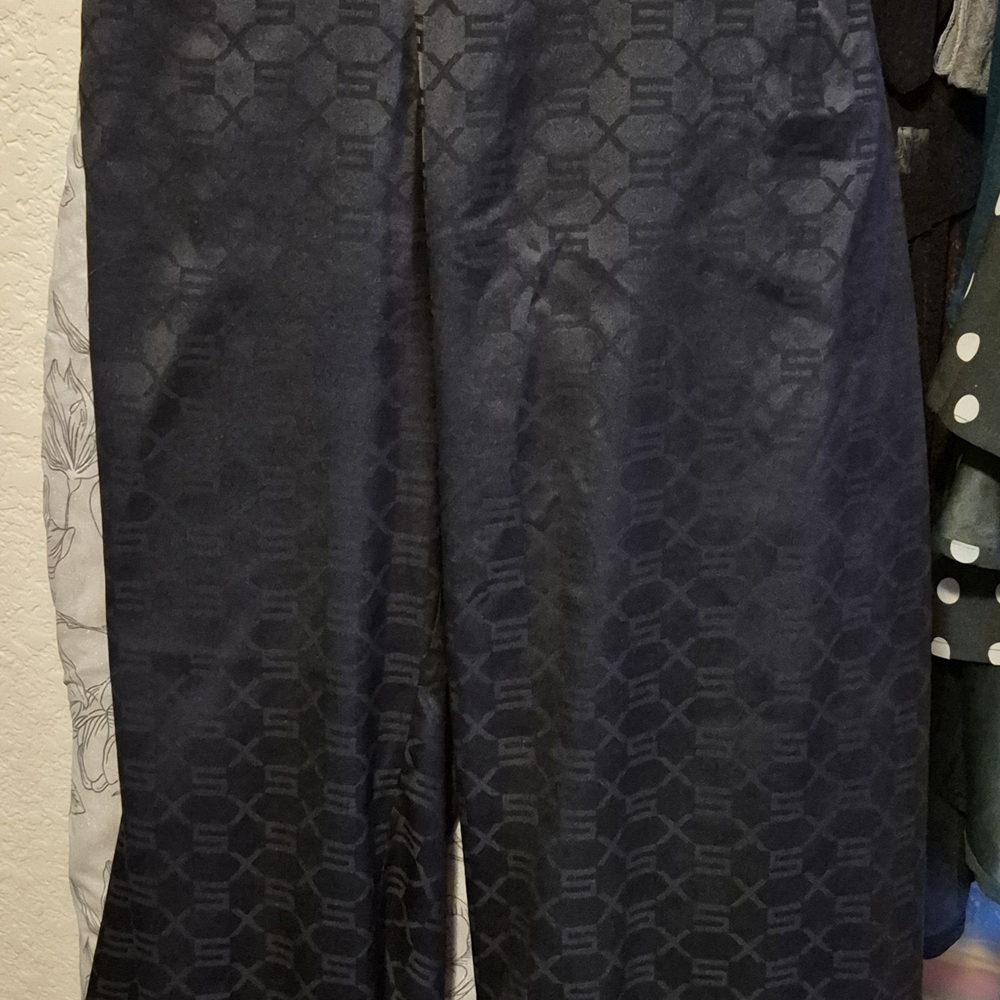 Men's Black Patterned Pants